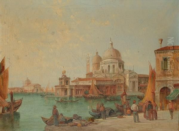 The Dogana, Venice Oil Painting by Alfred Pollentine