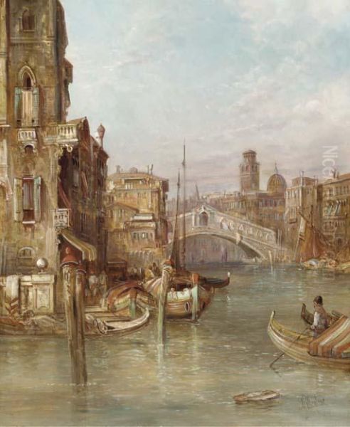 The Rialto, Venice Oil Painting by Alfred Pollentine