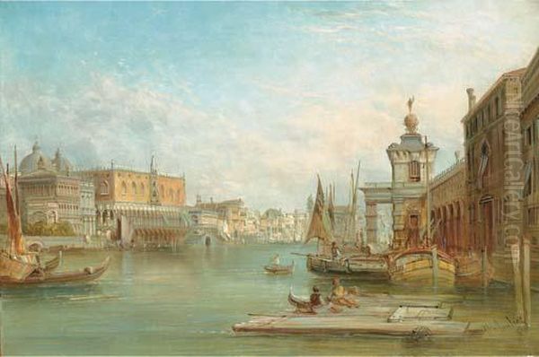 The Dogana, Venice Oil Painting by Alfred Pollentine