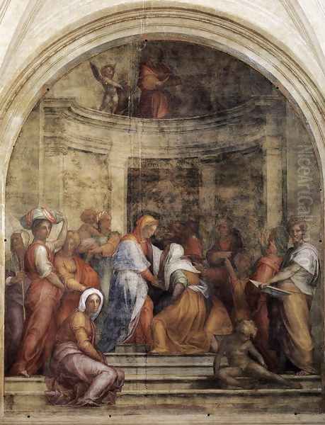 Visitation 1514-16 Oil Painting by (Jacopo Carucci) Pontormo