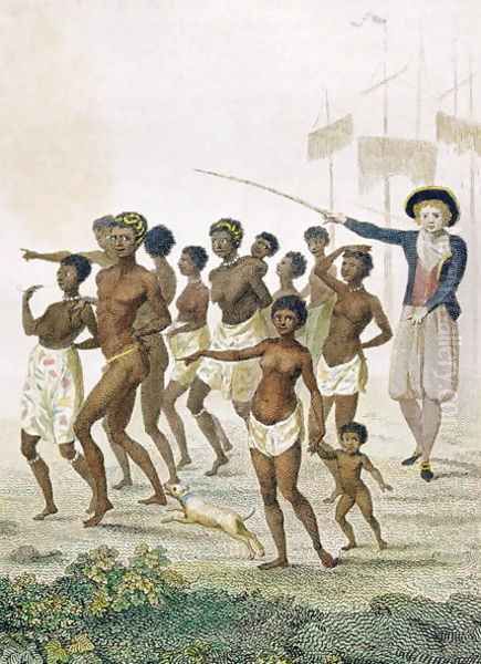 Group of Negroes, as imported to be sold for slaves, engraved by William Blake 1757-1827 1806 Oil Painting by John Gabriel Stedman