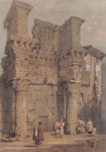 Temple Of Pallas, Rome Oil Painting by Samuel Prout