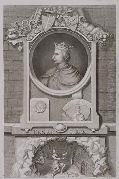 Henry I 1068-1135 King of England from 1100, engraved by the artist Oil Painting by George Vertue