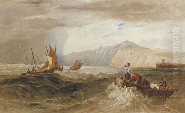 Fishing Smacks Off Dover by Samuel Prout