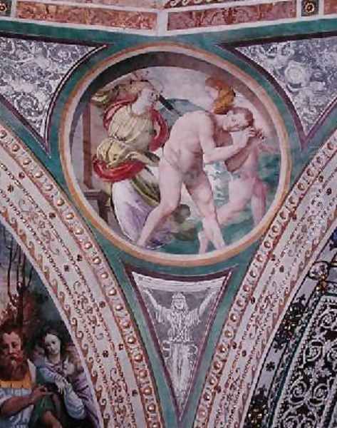 The Expulsion of Adam and Eve from the pendentive of the dome 1532-36 Oil Painting by Bernardino Luini