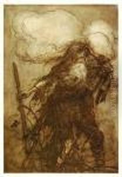 Irving Rip Van Winkle Oil Painting by Arthur Rackham