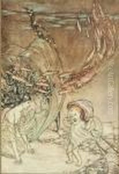 La Motte-fouque, Friedrich H. C. De. Oil Painting by Arthur Rackham