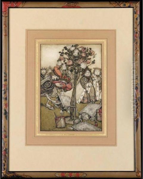 The Jack Of Hearts - Alice In Wonderland Oil Painting by Arthur Rackham