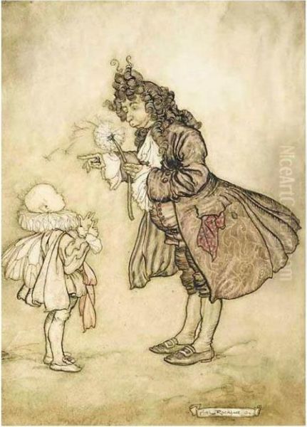 When Her Majesty Wants To Know The Time Oil Painting by Arthur Rackham