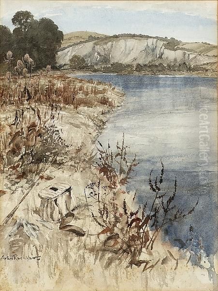 The River Arun At Amberley, Sussex Oil Painting by Arthur Rackham