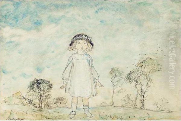 Little Betty Blue Lost Her Holiday Shoe Oil Painting by Arthur Rackham