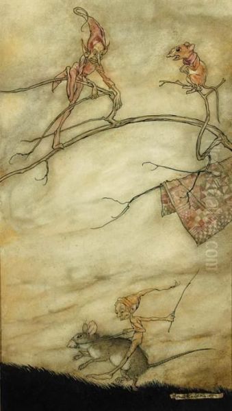 Goblins Oil Painting by Arthur Rackham