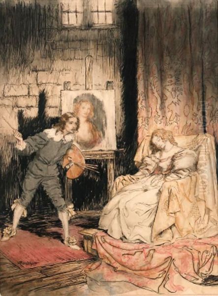 He Turned Suddenly To Regard His Beloved - She Was Dead! Oil Painting by Arthur Rackham