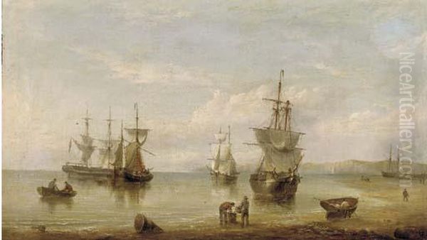 Low Tide At Margate Oil Painting by Henry Redmore