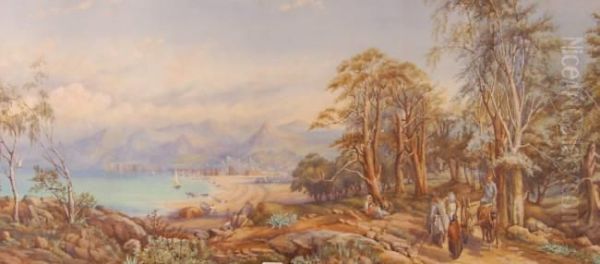 Continental Coastal Landscape Oil Painting by Thomas Miles Richardson