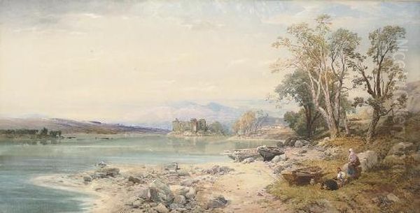 Ardchonnel Castle, Loch Awe Oil Painting by Thomas Miles Richardson