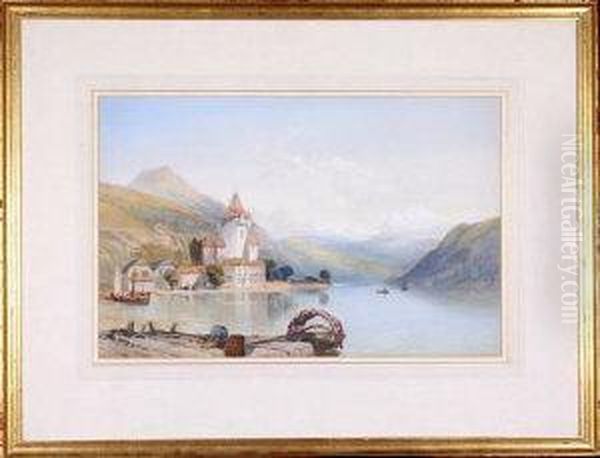 The Lake Of Thun Oil Painting by Thomas Miles Richardson