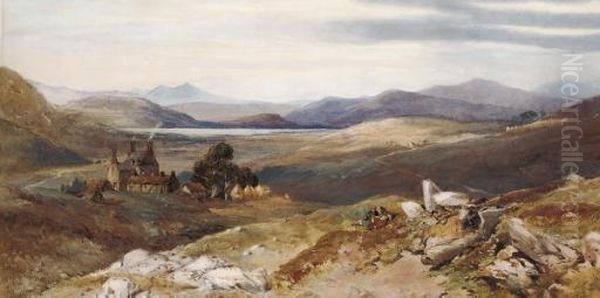 Balintore, Forfarshire Oil Painting by Thomas Miles Richardson