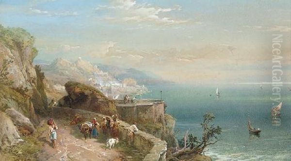 The Amalfi Coast Oil Painting by Thomas Miles Richardson