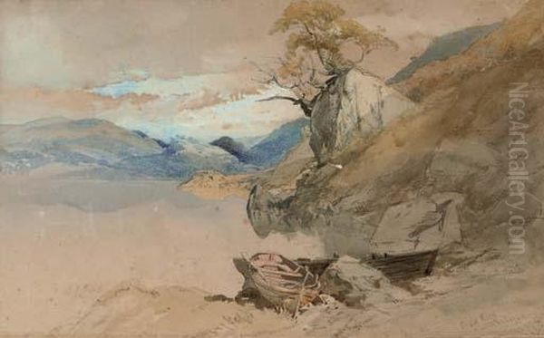 Eagle Rock, Loch Katrine Oil Painting by Thomas Miles Richardson