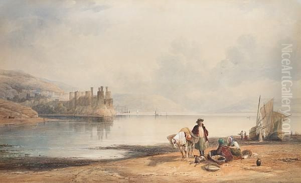 Conway Castle, North Wales Oil Painting by Thomas Miles Richardson