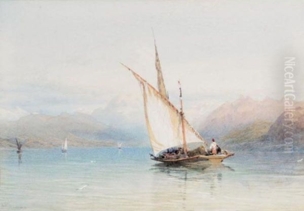 Lake Como Oil Painting by Thomas Miles Richardson