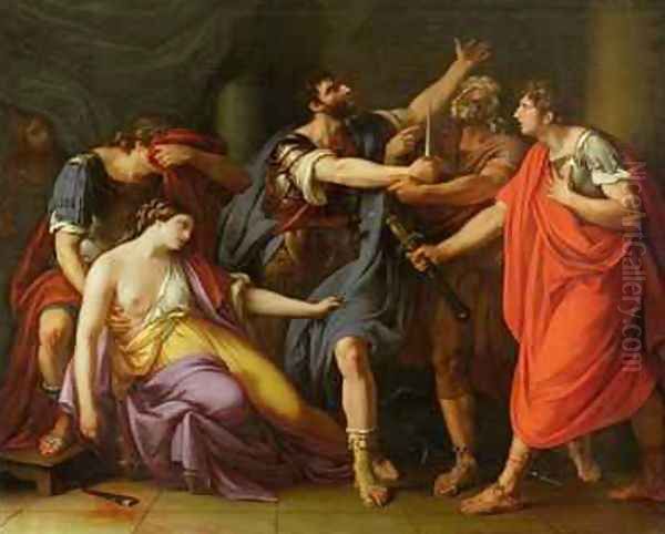 The Death of Lucretia Oil Painting by Gavin Hamilton