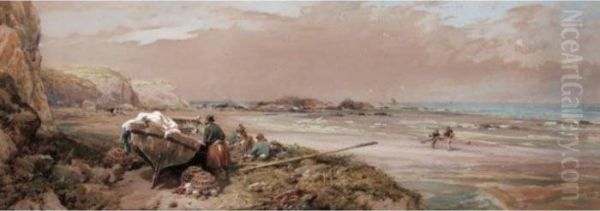 Coastal Scene Oil Painting by Thomas Miles Richardson