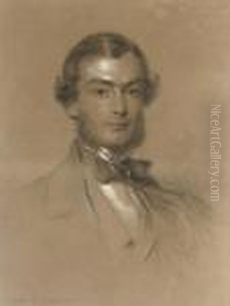 Portrait Of A Gentleman, Half-length, In Formal Attire Oil Painting by George Richmond