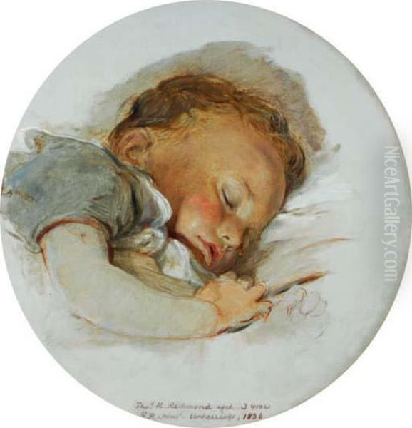 Study Of The Artist's Son, Thomas H. Richmond Oil Painting by George Richmond