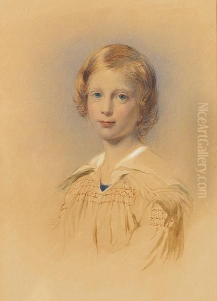 A Portrait Of A Young Boy Oil Painting by George Richmond