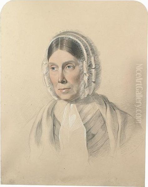 Portrait Of Maria Brown (nee Chase) Oil Painting by George Richmond