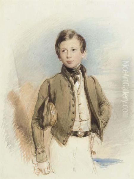 Portrait Study Of A Young Boy Oil Painting by George Richmond