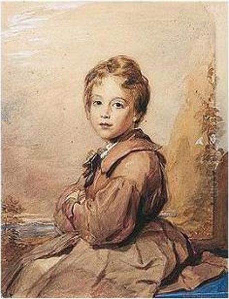 Portrait Of Thomas Knyvett Richmond Aged Six Oil Painting by George Richmond