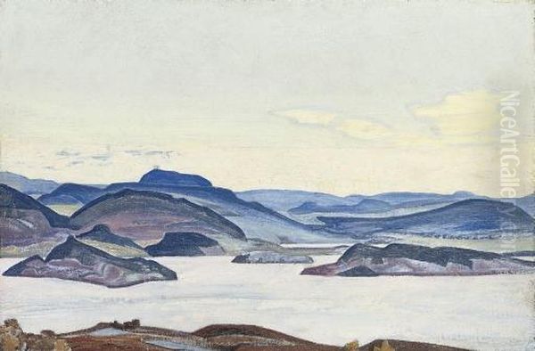 Lake Hympola Oil Painting by Nicolaj Konstantinov Roerich