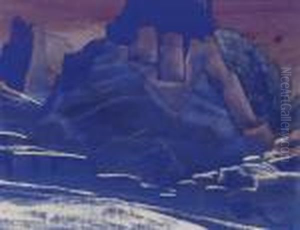 Castle Of Gessar Khan Oil Painting by Nicolaj Konstantinov Roerich