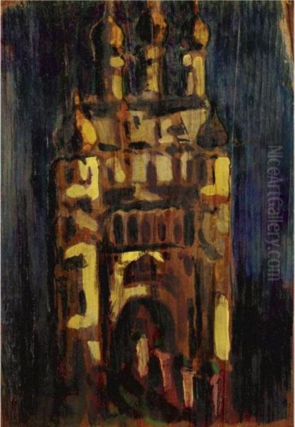 Church Oil Painting by Nicolaj Konstantinov Roerich