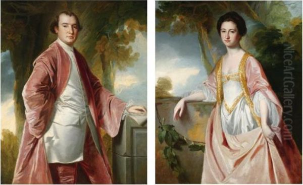 Portrait Of William Salmond Of 
Waterfoot, Cumberland, And His Wife, Jane Hasell Of Dalemain Oil Painting by George Romney