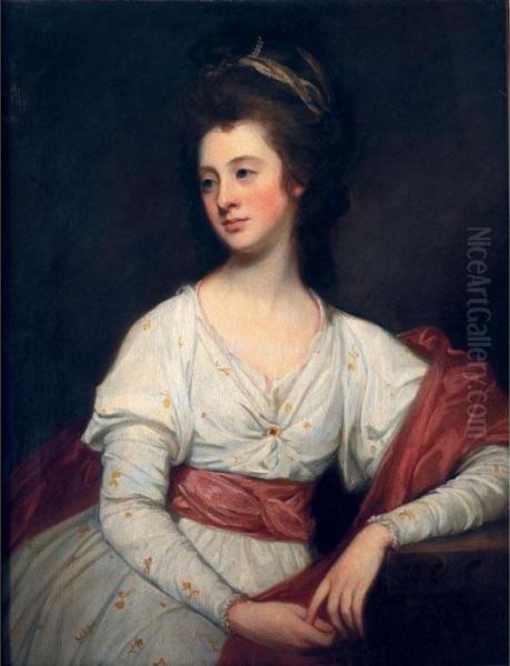 Portrait Of Mary Hugessen, Lady Knatchbull (died 1784) Oil Painting by George Romney