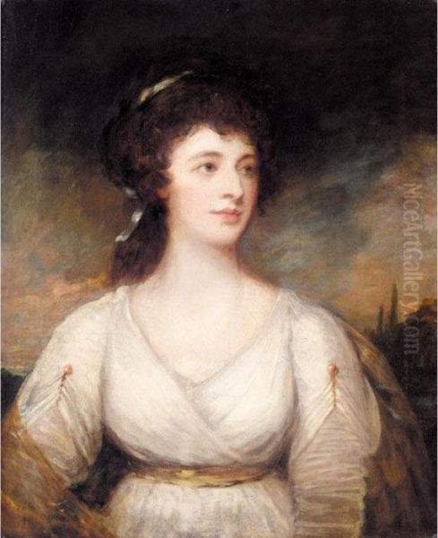 Portrait Of Frances Louisa Long Oil Painting by George Romney