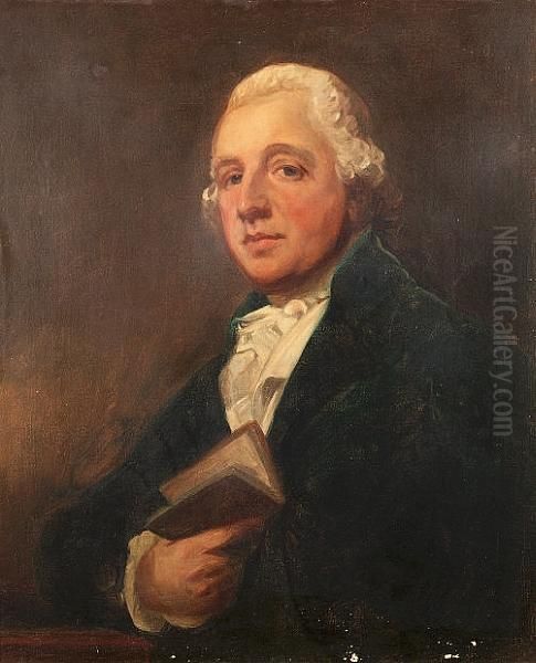 Portrait Half-length, Of A Gentleman, Said To Be Edward Taylor Oil Painting by George Romney