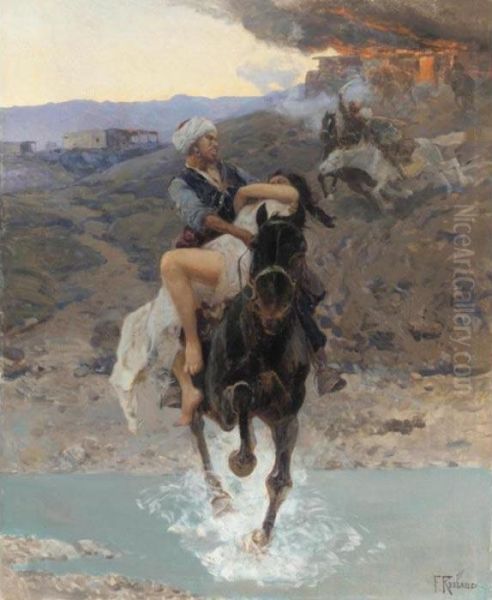 The Captive Oil Painting by Franz Roubaud