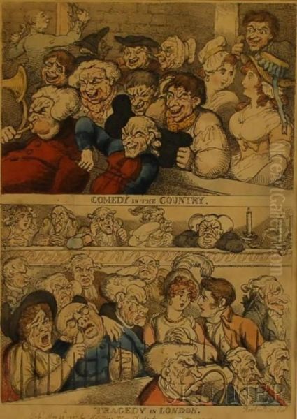 Comedy In The Country, 
Tragedy In London by Thomas Rowlandson