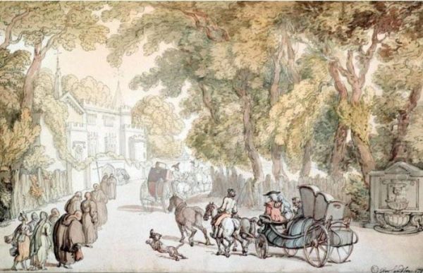 A Country Procession Oil Painting by Thomas Rowlandson