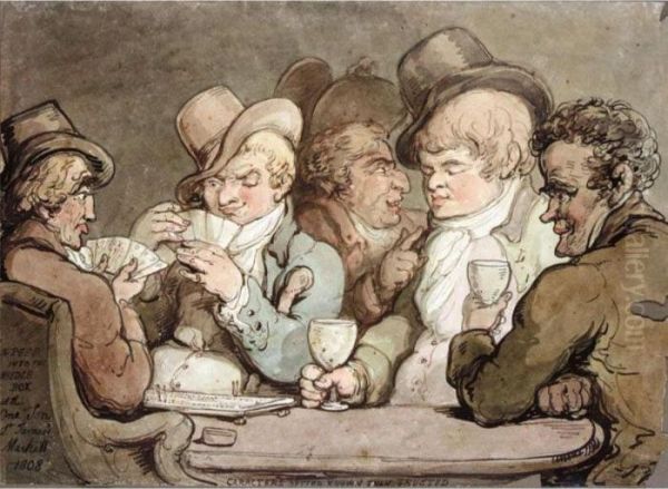 Characters Better Known Than Trusted Oil Painting by Thomas Rowlandson