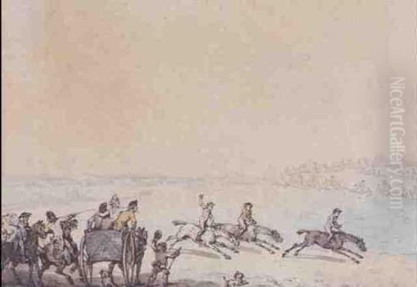 The Horse Race Oil Painting by Thomas Rowlandson