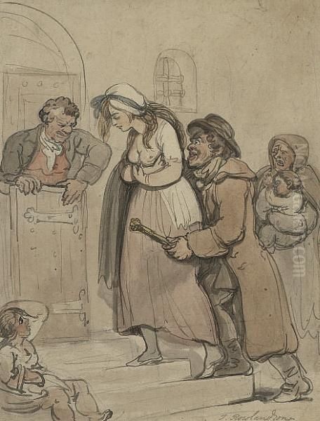 They Took Her Away Oil Painting by Thomas Rowlandson