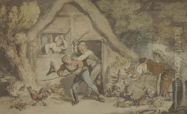 The Exposure Oil Painting by Thomas Rowlandson