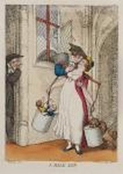 A Milk Sop Oil Painting by Thomas Rowlandson