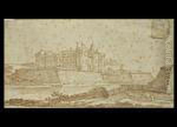 Landschaft Mit Schloss Oil Painting by Paul Sandby